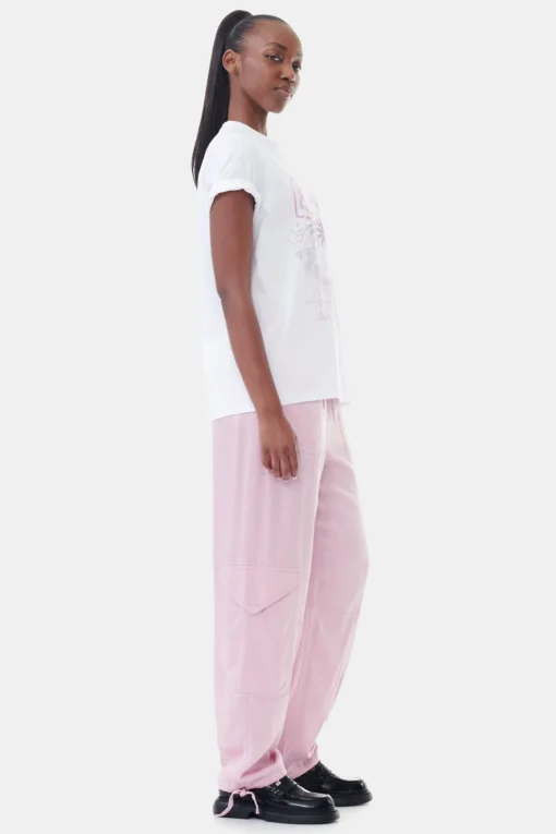 GANNI Små Gaver | Plus Size Klær<Basic Jersey Cocktail Relaxed-T-skjorte BrightWhite