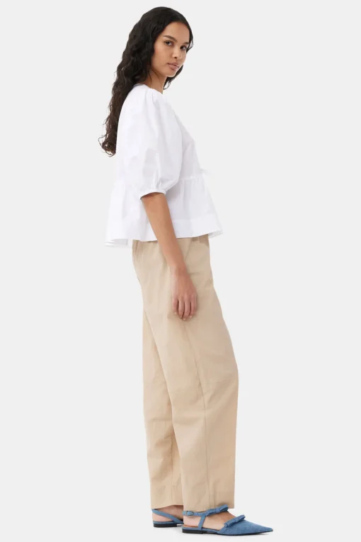 GANNI Plus Size Klær | Bukser<Beige Elasticated Curve-bukse Safari