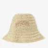 GANNI Hatter<Beige Summer Straw-hatt AlmondMilk