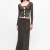 GANNI Sett | Festklær<Black and Gold Sparkle Rib Maxi-skjørt Multicolour