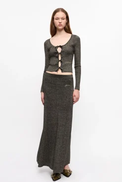GANNI Sett | Festklær<Black and Gold Sparkle Rib Maxi-skjørt Multicolour