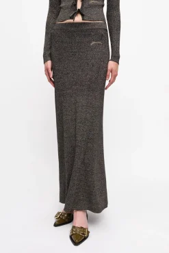 GANNI Sett | Festklær<Black and Gold Sparkle Rib Maxi-skjørt Multicolour