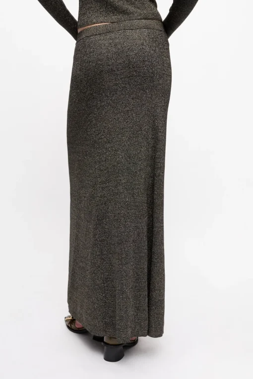 GANNI Sett | Festklær<Black and Gold Sparkle Rib Maxi-skjørt Multicolour