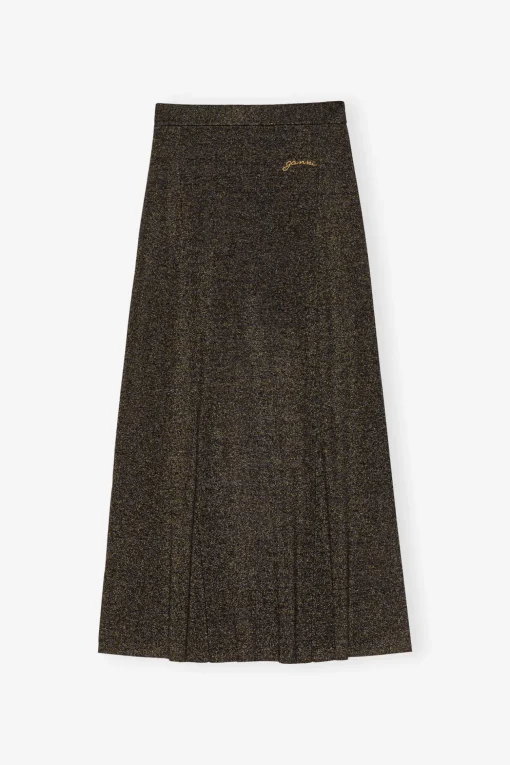 GANNI Sett | Festklær<Black and Gold Sparkle Rib Maxi-skjørt Multicolour