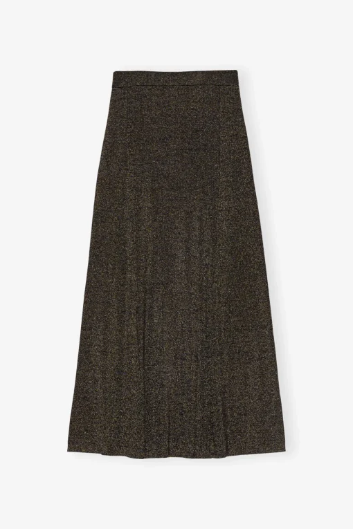 GANNI Sett | Festklær<Black and Gold Sparkle Rib Maxi-skjørt Multicolour