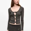 GANNI Sett | Festklær<Black and Gold Sparkle Tie String-cardigan Multicolour