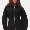 GANNI Trending Now | Kåper & Jakker<Bonded Crepe Curve Sleeve-jakke Black