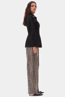 GANNI Trending Now | Kåper & Jakker<Bonded Crepe Curve Sleeve-jakke Black