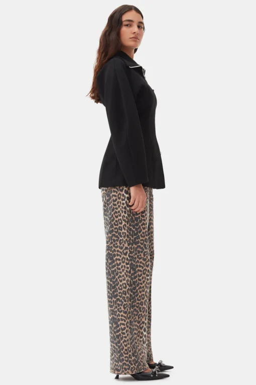 GANNI Trending Now | Kåper & Jakker<Bonded Crepe Curve Sleeve-jakke Black