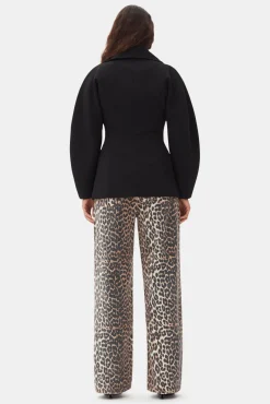 GANNI Trending Now | Kåper & Jakker<Bonded Crepe Curve Sleeve-jakke Black