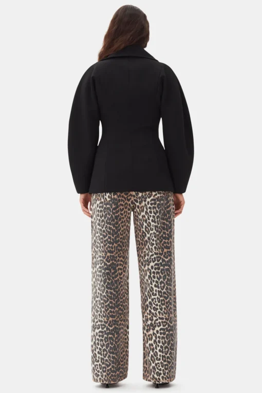 GANNI Trending Now | Kåper & Jakker<Bonded Crepe Curve Sleeve-jakke Black