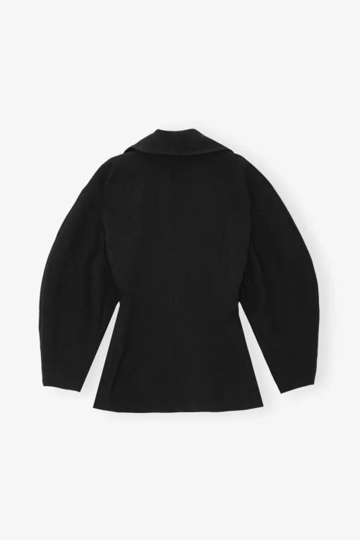 GANNI Trending Now | Kåper & Jakker<Bonded Crepe Curve Sleeve-jakke Black