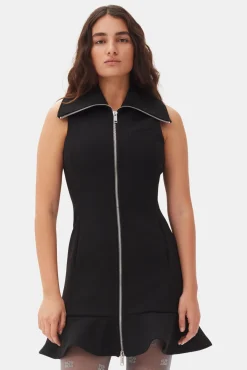 GANNI Kjoler<Bonded Crepe Mini-kjole Black