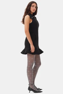 GANNI Kjoler<Bonded Crepe Mini-kjole Black