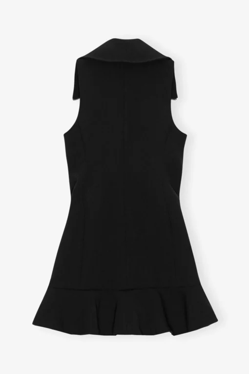 GANNI Kjoler<Bonded Crepe Mini-kjole Black
