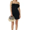 GANNI Kjoler<Bonded Crepe Strap Mini-kjole Black