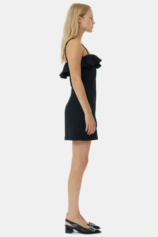 GANNI Kjoler<Bonded Crepe Strap Mini-kjole Black