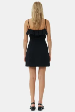 GANNI Kjoler<Bonded Crepe Strap Mini-kjole Black