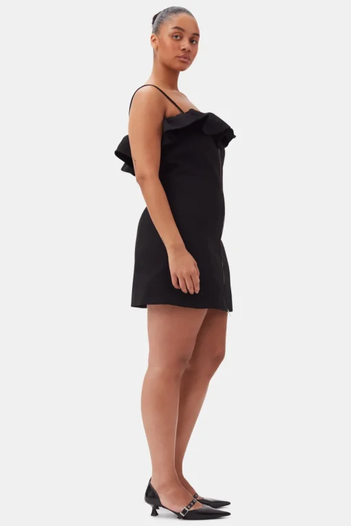 GANNI Kjoler<Bonded Crepe Strap Mini-kjole Black