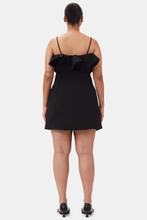 GANNI Kjoler<Bonded Crepe Strap Mini-kjole Black