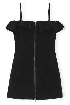 GANNI Kjoler<Bonded Crepe Strap Mini-kjole Black
