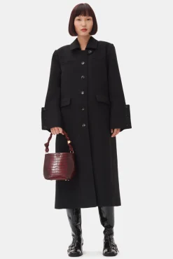 GANNI Kåper & Jakker<Bonded Crepe-kåpe Black
