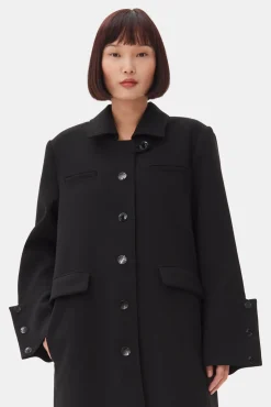 GANNI Kåper & Jakker<Bonded Crepe-kåpe Black