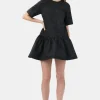 GANNI Ganni Exclusives | Kjoler<Botanical Jacquard Open-back Mini-kjole Black