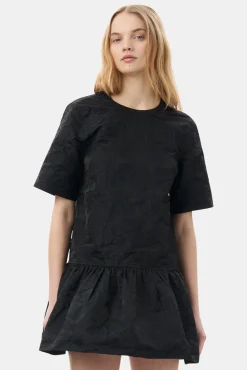 GANNI Ganni Exclusives | Kjoler<Botanical Jacquard Open-back Mini-kjole Black