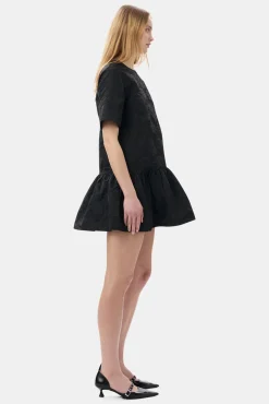 GANNI Ganni Exclusives | Kjoler<Botanical Jacquard Open-back Mini-kjole Black