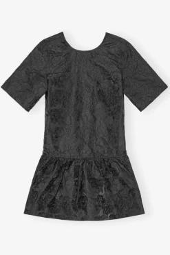 GANNI Ganni Exclusives | Kjoler<Botanical Jacquard Open-back Mini-kjole Black