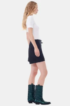 GANNI Dresstoff | Sett<Boucle Jacquard Suiting Mini-skjørt Black