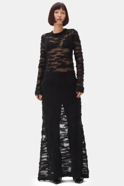 GANNI Kjoler<Boucle Maxi-kjole Black