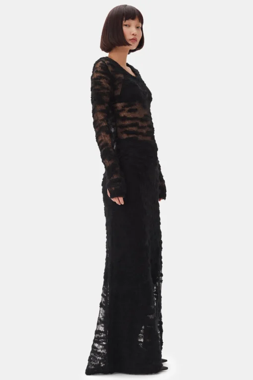 GANNI Kjoler<Boucle Maxi-kjole Black
