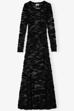 GANNI Kjoler<Boucle Maxi-kjole Black