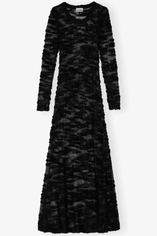 GANNI Kjoler<Boucle Maxi-kjole Black