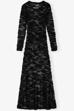 GANNI Kjoler<Boucle Maxi-kjole Black