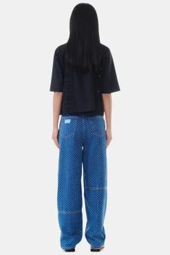 GANNI Ganni Exclusives | Topper<Broderie Anglaise Tie-bluse Black