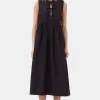GANNI Kjoler<Cotton Poplin Midi-kjole Black