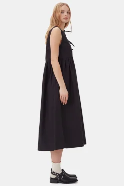 GANNI Kjoler<Cotton Poplin Midi-kjole Black