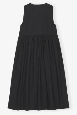 GANNI Kjoler<Cotton Poplin Midi-kjole Black