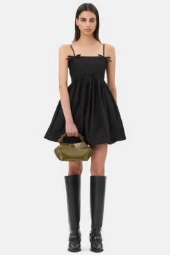 GANNI Ganni Exclusives | Kjoler<Cotton Poplin Strap-kjole Black