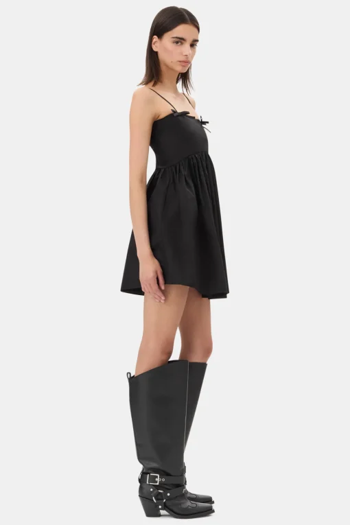 GANNI Ganni Exclusives | Kjoler<Cotton Poplin Strap-kjole Black