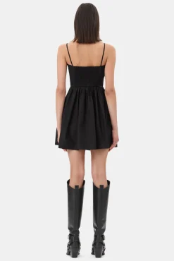 GANNI Ganni Exclusives | Kjoler<Cotton Poplin Strap-kjole Black