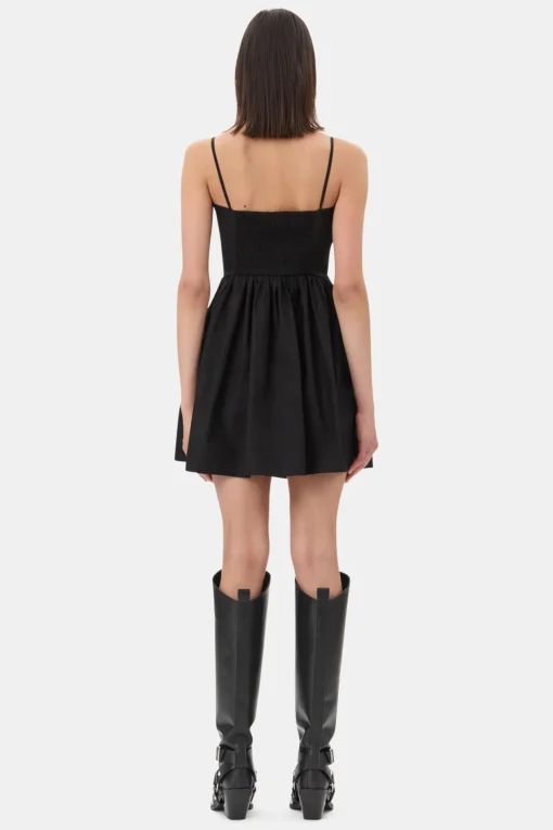 GANNI Ganni Exclusives | Kjoler<Cotton Poplin Strap-kjole Black