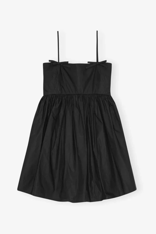 GANNI Ganni Exclusives | Kjoler<Cotton Poplin Strap-kjole Black