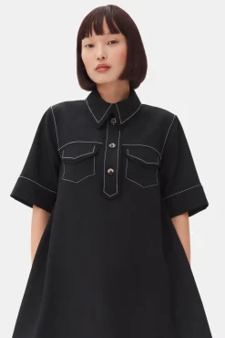 GANNI Kjoler<Crepe Mini-kjole Black