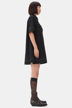 GANNI Kjoler<Crepe Mini-kjole Black