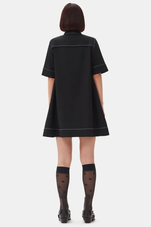 GANNI Kjoler<Crepe Mini-kjole Black