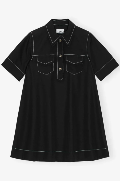 GANNI Kjoler<Crepe Mini-kjole Black